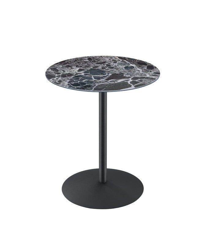 Cirillo 17.5"W End Table With Black Marble Textured Top