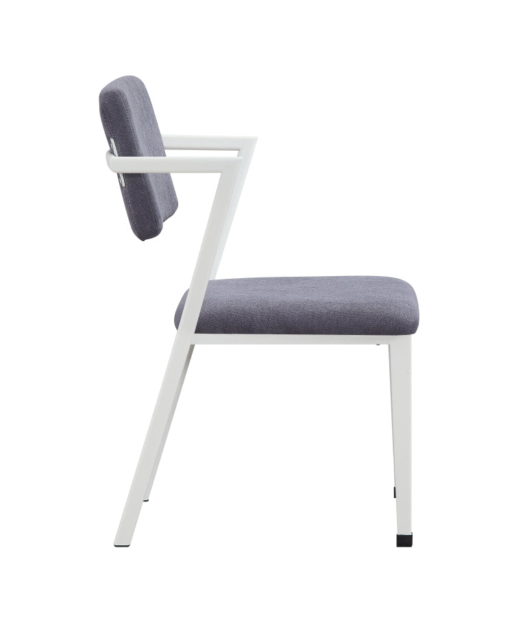 Cargo Gray Fabric & White Finish Office Chair