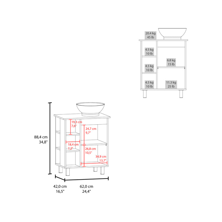 Stites Vanity Sink, Bathroom, White
