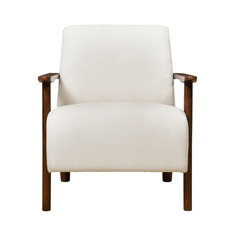 Modern Design 1Pc Accent Chair Beige Corduroy Seat Cushions Solid Wood Living Room Furniture