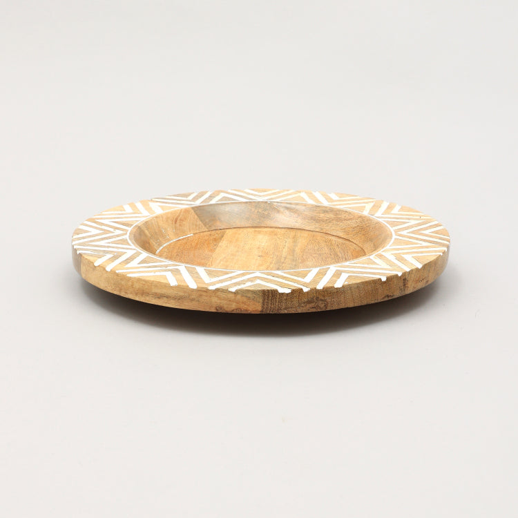 Handcrafted 13" Wood Charger Plate Wooden Dinning Placemat Artisan Wood Tableware