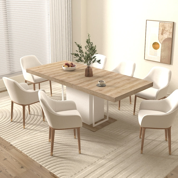 Rectangle Extendable Dining Table For 6 10 People Aged Effect Wood 160 200 Cm