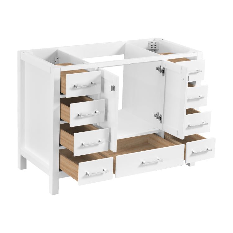 48'' Bathroom Vanity, Freestanding Vanity With Top, Solid Wood Frame Bathroom Storage Cabinet