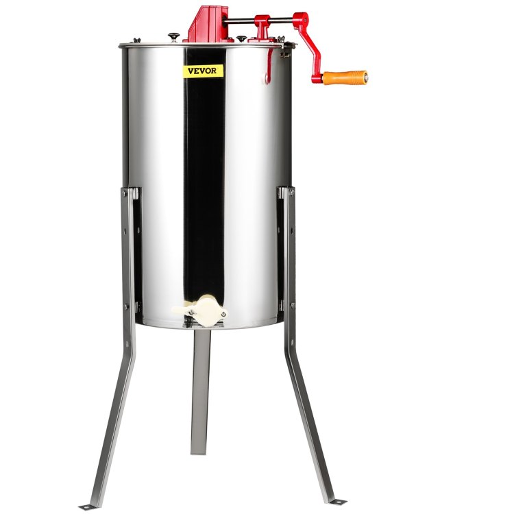 Manual Honey Extractor, 3 Frames Honey Spinner Extractor, Stainless Steel Beekeeping Extraction, Honeycomb Drum Spinner With Lid, Apiary Centrifuge Equipment With Height Adjustable Stand