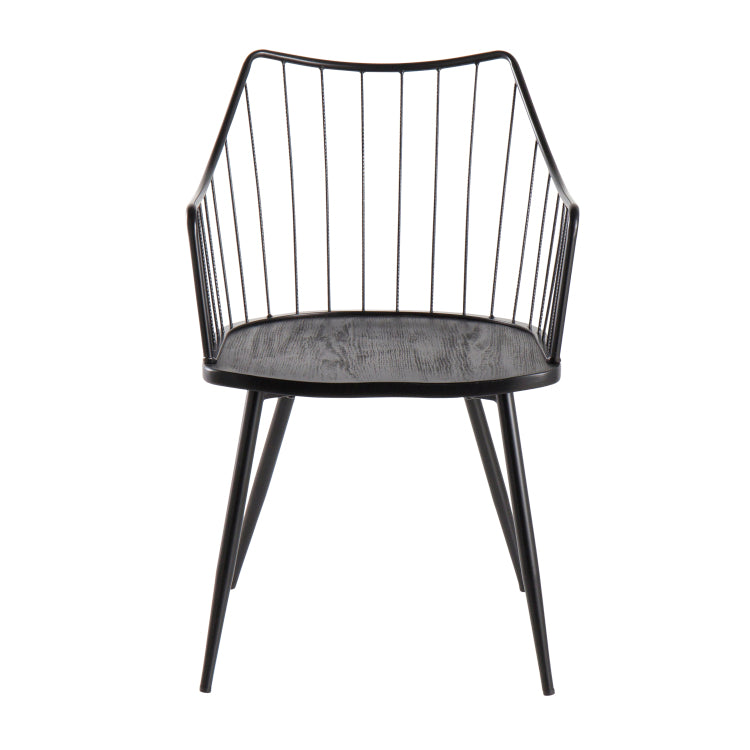 Chair In Black Metal And Black Wood