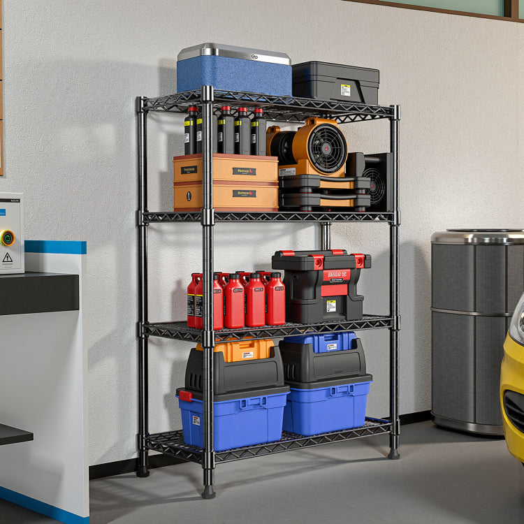 1000 Lbs Storage Shelving Steel Heavy Duty 4 Tier Utility Shelving Unit Steel Organizer Wire Rack For Home,Kitchen,Office 13.7" D X 29.5" W X 47.2" H