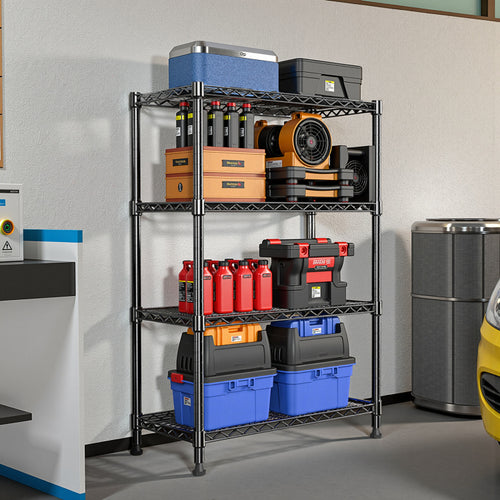 1000 Lbs Storage Shelving Steel Heavy Duty 4 Tier Utility Shelving Unit Steel Organizer Wire Rack For Home,Kitchen,Office 13.7" D X 29.5" W X 47.2" H