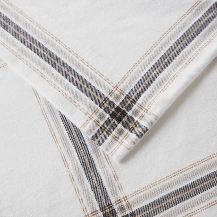 4 Piece King Sheet Set,Tan Plaid