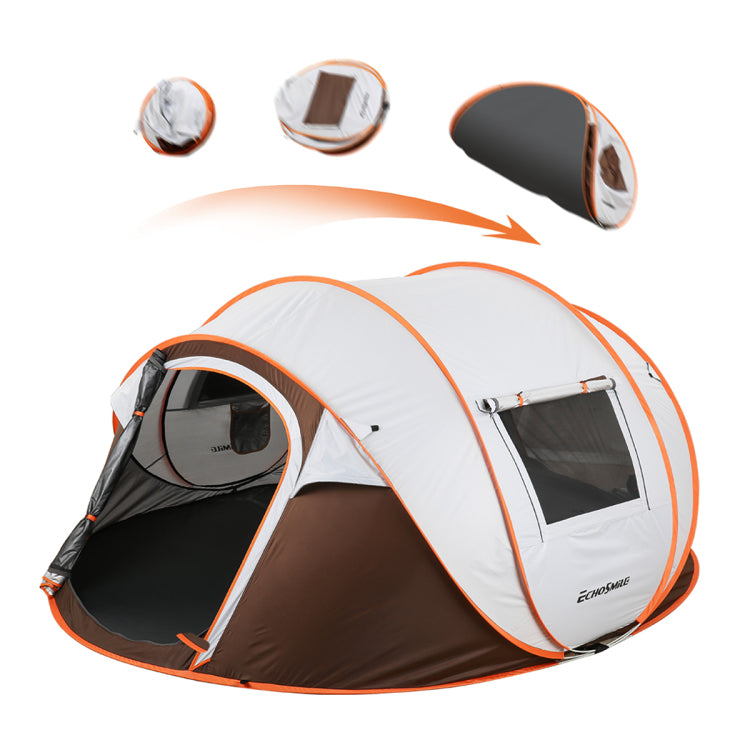 4 6 Persons White Brown Pop Up Boat Tent