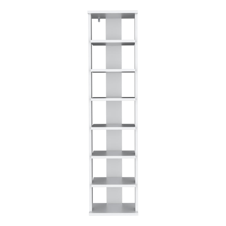 Shoe Rack, White, 7 Shelves