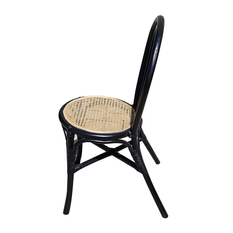 Set Of 2, 15.5X20.5X35.5" Black Rattan Dining Chair