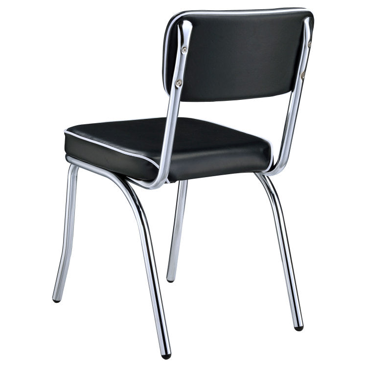Marla White And Chrome 5 Piece Dining Set