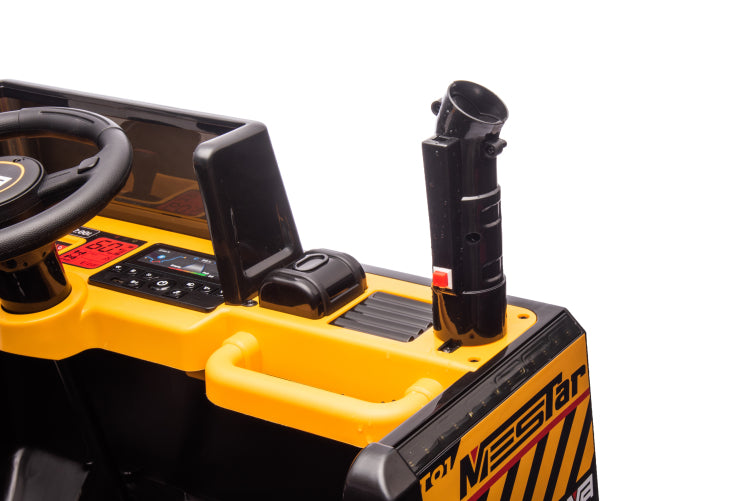 24V Electric Kid Ride On Car With Remote Control, 2 Seater 24" Wideth Ride On Engineering Vehicles For Kids, Battery Powered Kids Ride On Car Yellow, 4 Wheels Vehicles Children Toys, Led Headlights