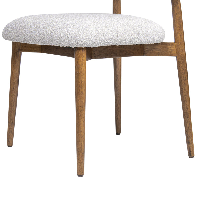 Locke 20.5" Modern Upholstered Dining Chair With Wood Frame, Salt & Pepper Boucle