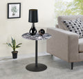 Cirillo 17.5"W End Table With Black Marble Textured Top