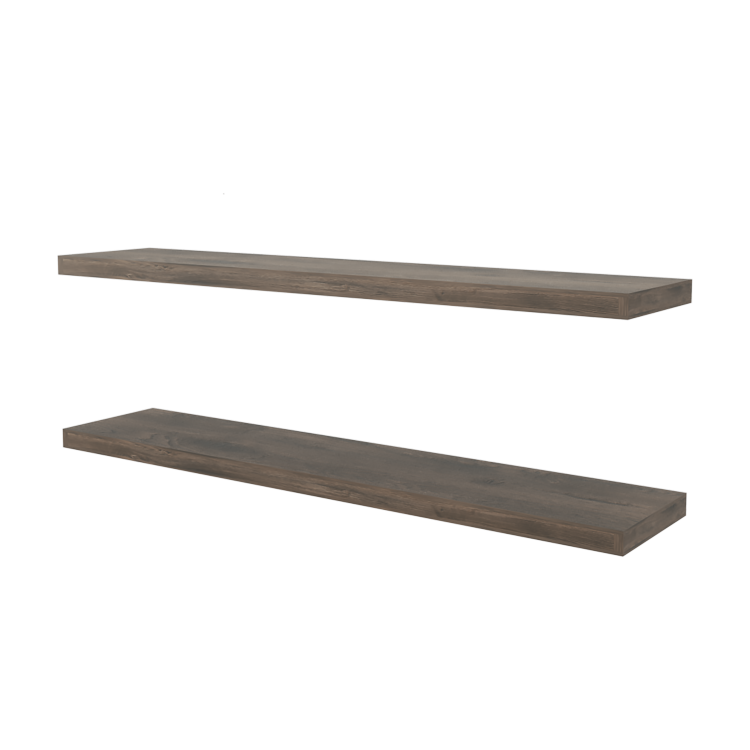 Greer Floating Shelf In Melamine X2, Dark Brown