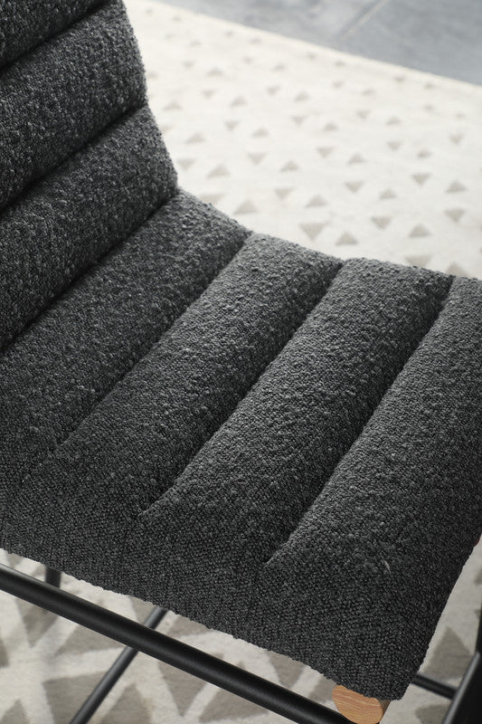 Liana 17.75"W Dark Gray Boucle Fabric Counter Height Chair