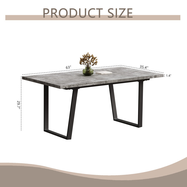 Simple And Modern Design, 6 Person Dining Table, 62.9 Inch Rectangular Mdf Dining Table, Perfect For Kitchen And Dining Rooms