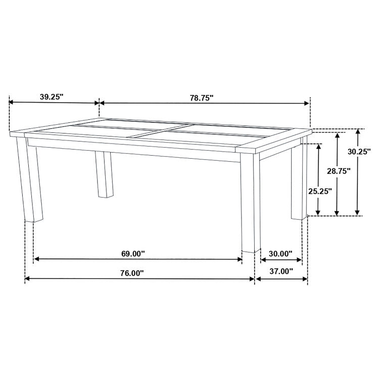 Guster Rustic Golden Brown Rectangular Dining Table