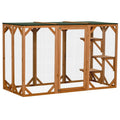 Pawhut Outdoor Cat House, Catio Wooden Feral Cat Shelter, Cat Cage With Platforms, Large Enter Door, Weather Protection Asphalt Roof, 71" L, Orange