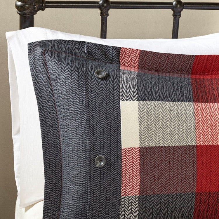 7 Piece Herringbone Comforter Set Red Queen