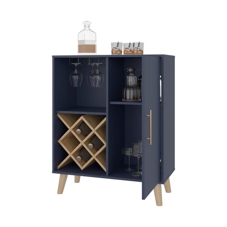 Angela Bar Cabinet With Wine Rack, And Multifunctional Compartments