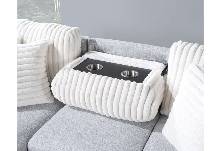 Ford Light Grey White Reversible Pull Out Sofa Bed
