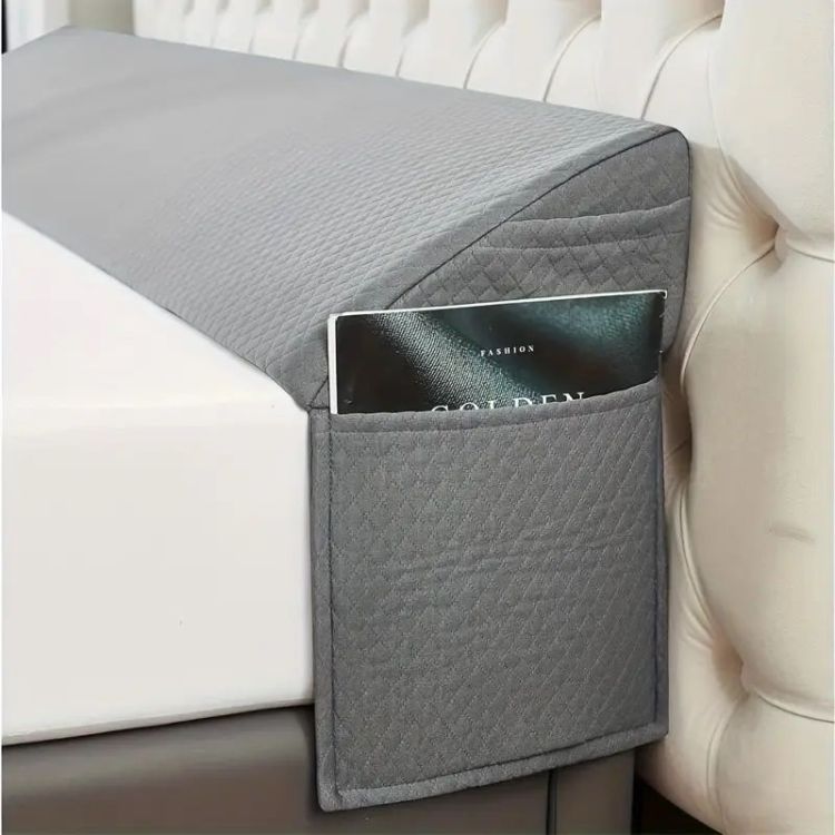 Air Layer Fabric Gap Pillow Grey Diamond Shaped Pocket137*24.5*15Cm
