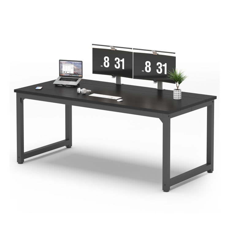 70" Computer Desk,Large Home Office Desk Wide Workstation 1 Inch Thicker Tabletop For Writing,Black