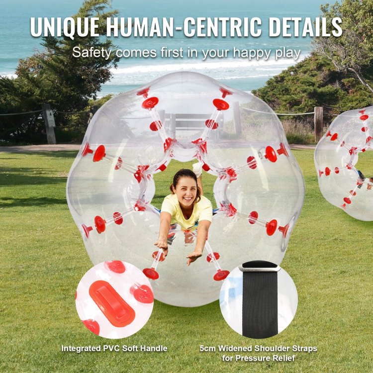 Inflatable Bumper Ball 1 Pack, 4Ft 1.2M Body Sumo Zorb Balls For Teen, 0.8Mm Thick Pvc Human Hamster Bubble Balls For Outdoor Team Gaming Play, Bumper Bopper Toys For Garden, Yard, Park