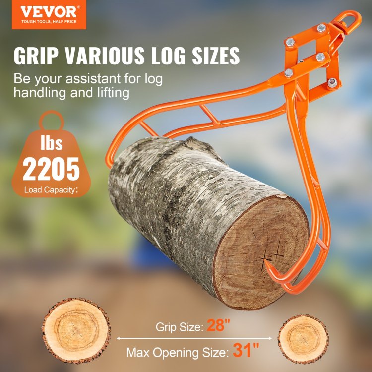 Timber Claw Hook, 28 Inch 4 Claw Log Grapple For Logging Tongs, Swivel Steel Log Lifting Tongs, Eagle Claws Design With 2205 Lbs 1000 Kg Loading Capacity For Tractors, Atvs, Trucks, Forklifts
