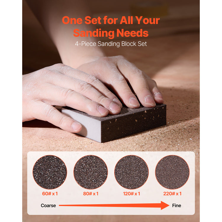 Sanding Sponge 4Pcs 60 80 120 220 Washable And Reusable Sanding Blocks