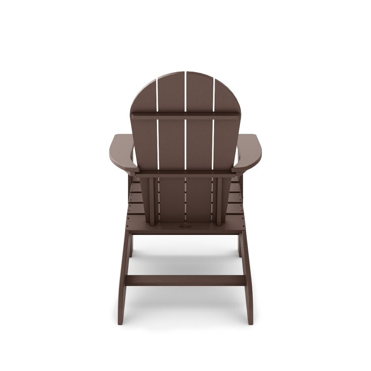 Brown Adirondack Chair Premium Hdpe Poly Lumber For Pool, Patio, And Garden Elegance