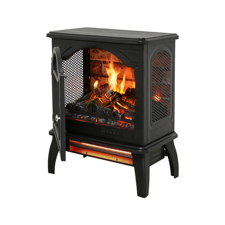 18 Inch 3D Flame Electric Infrared Quartz Fireplace Stove With Remote Control
