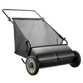 Push Lawn Sweeper, 26 Inch Leaf & Grass Collector, Strong Rubber Wheels & Heavy Duty Thickened Steel Durable To Use With Large Capacity 7 Ft Mesh Collection Bag, 4 Spinning Brushes