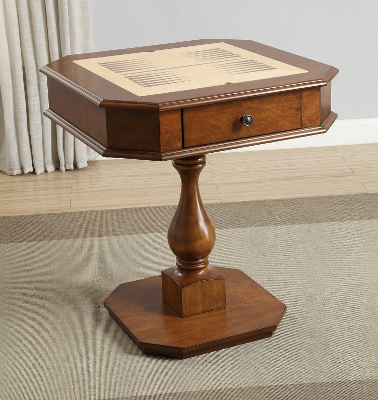 Bishop Cherry Finish Reversible Chess Checker Game Table W Game Tray Chess Fingures Not Included