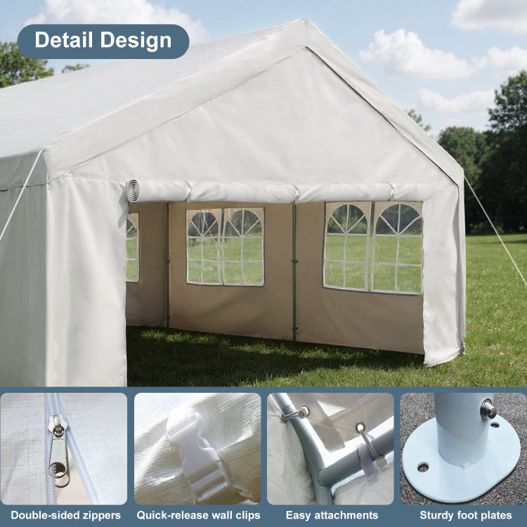 10'X20' Carport Car Canopy Party Tent Outdoor Gazebo With Removable Sidewalls Outdoor Gazebo Commercial Tents For Parties Wedding Bbq