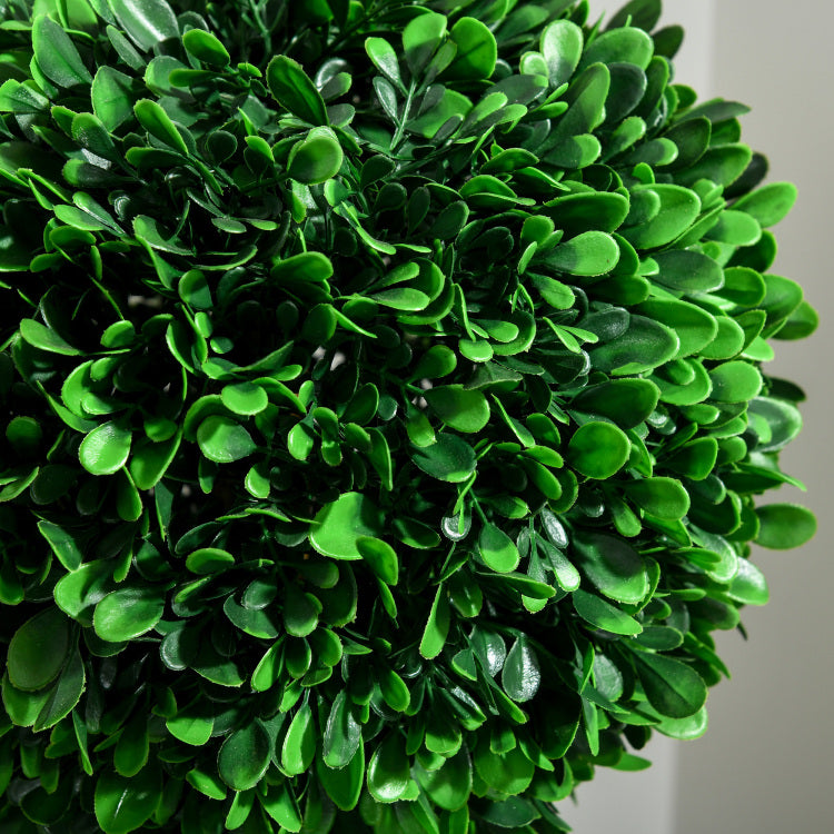 Homcom 3Ft 35.5" Artificial 3 Ball Boxwood Topiary Tree With Pot, Indoor Outdoor Fake Plant For Home Office, Living Room Decor