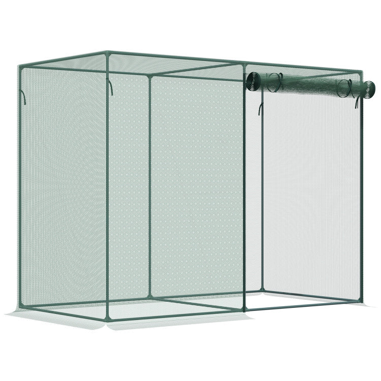 Outsunny 6' X 3' Crop Cage, Plant Protection Tent With Zippered Doors For Vegetable Garden, Backyard, Green