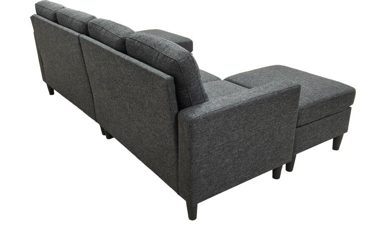 Linen Upholstered Modular Sectional With 2 Ottomans
