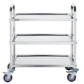 Stainless Steel Cart, 3 Layers Lab Utility Cart 400 Lbs Weight Capacity, Medical Cart With Lockable Universal Wheels, For Lab, Clinic, Kitchen, Salon