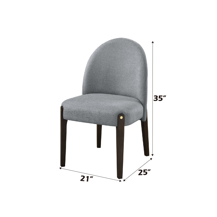 Clayten Gray Fabric And Espresso Finish Dining Chair Set Of 2