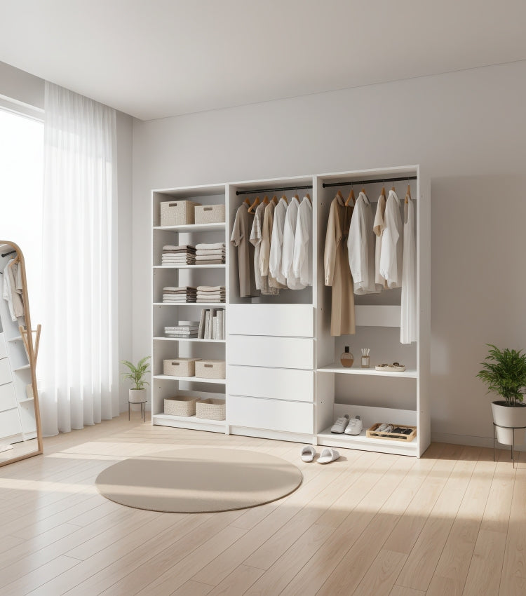 Prosper White Freestanding Walk In Wood Closet System