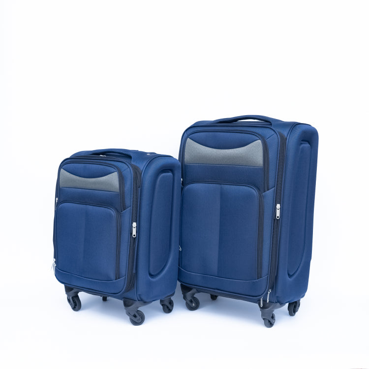 20 24 Two Piece Suitcase Suitcase Set Oxford Trolley Case Without Password Lock Universal Wheel Blue