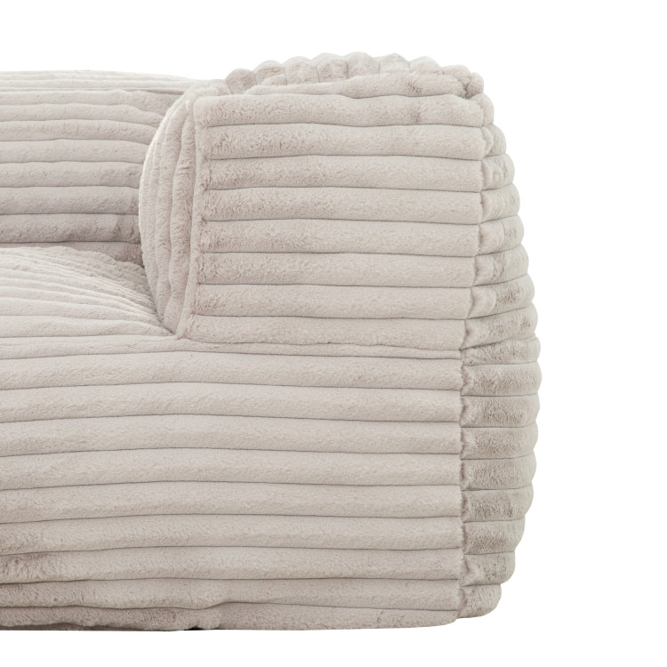 Living Room 71 In Memory Foam Bean Bag Sofa, Soft Fabric Lounger Chair Bean Bag With Armrest, Beige