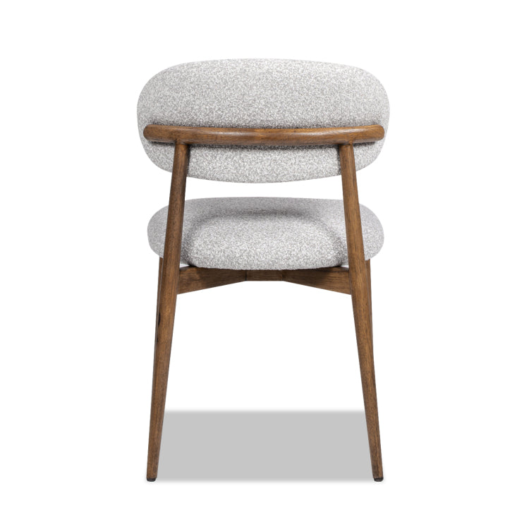 Locke 20.5" Modern Upholstered Dining Chair With Wood Frame, Salt & Pepper Boucle