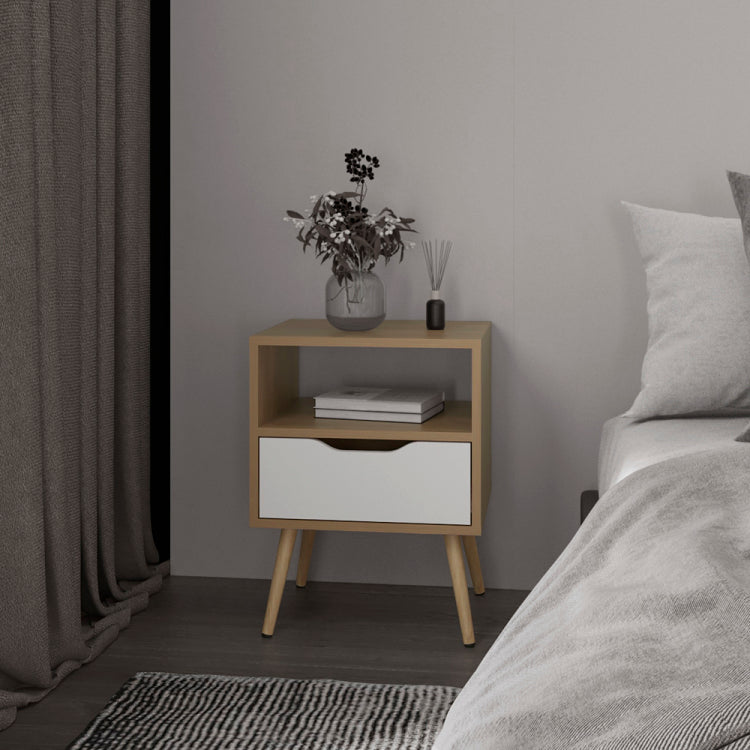 Kechi Nightstand White Macadamia