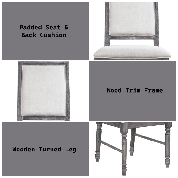 Leventis Weathered Gray Finish 7Pcs Dining Room Set