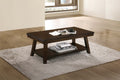 Bold Simple Walnut Finish 1Pc Coffee Table Under Table Shelf Storage Living Room Rubberwood Veneer