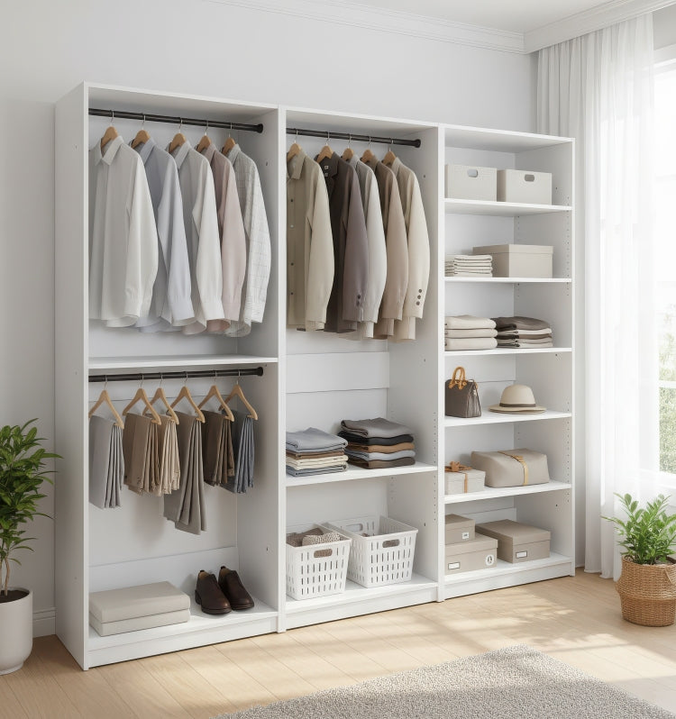 Prosper White Freestanding Walk In Wood Closet System